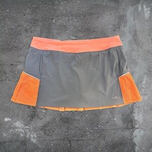 Champion athleticcore tennis skort sporty gym running pickleball gray orange XL